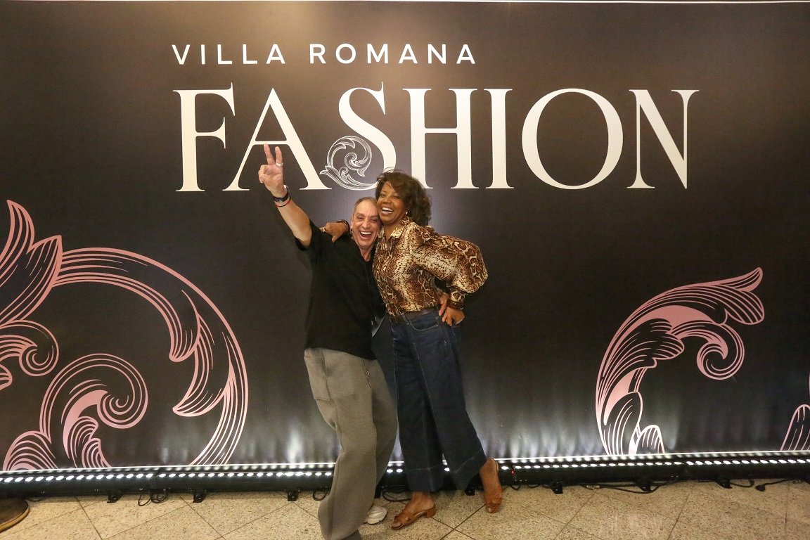Julio Di Stasio e Kenia Costa na producao do Villa Romana Fashion foto Angelo Santos