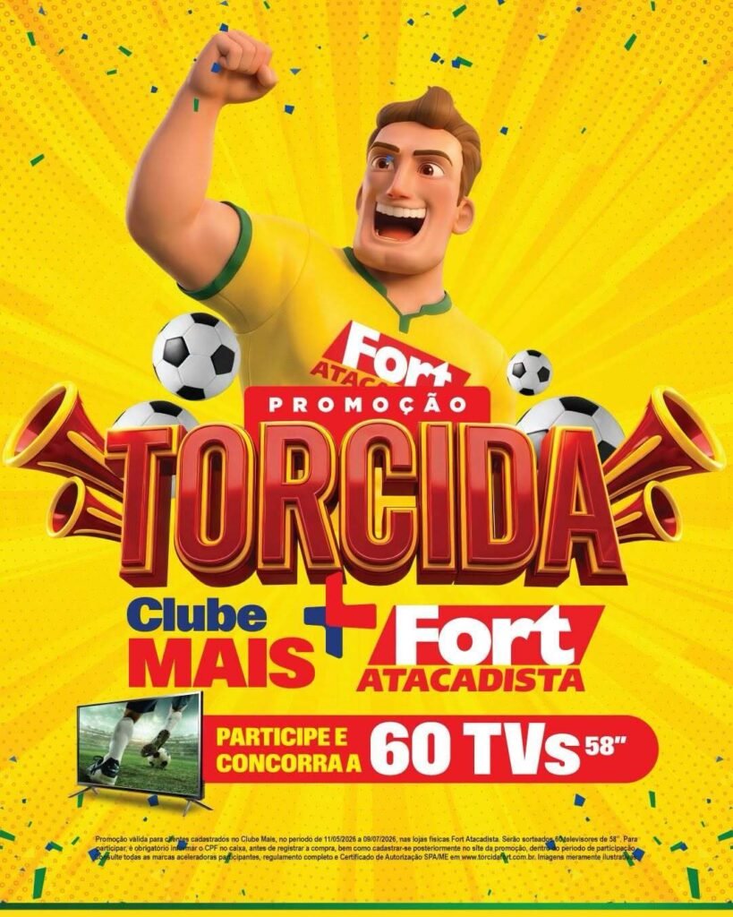 Campanha Torcida Fort sorteia todos os dias TVs de 58 polegadas