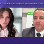 Sandro Medeiros Alves Sindaf SC em entrevista a jornalista Livia Fernanda do Estrategia Concursos Imagem reproducao Youtube
