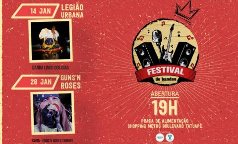 Bandas cover da Legião Urbana e Guns n’ Roses fazem shows gratuitos no Shopping Metrô Boulevard Tatuapé 