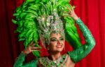 De verde, a rainha de bateria da Os Protegidos da Princesa une luxo, consciência e simbolismo em desfile marcado por resistência e superação