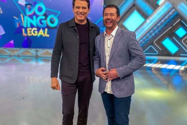 Celso Portiolli e Reginaldo Boeira no programa Domingo Legal. Foto por Paulo Hintz Growth Global min
