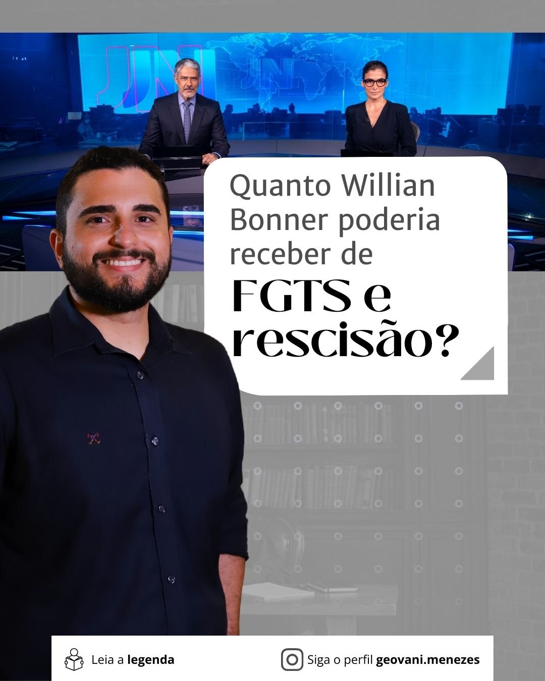 Post do instagram sobre advocacia moderno em azul