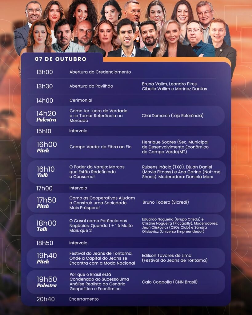 ONDM Brasil retorna a Balneário Camboriú em edição especial de 10 anos 2 Programacao dia 7 de outubro terca feira ONDM Brasil